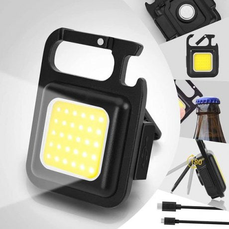 مصباح محمول قوي الاضاءة متعدد الوظائف keychain light